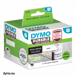 DYMO - Permanent adhesive - 64 x 19 mm 900 label(s) (2 roll(s) x 450) labels - for DYMO LabelWriter 310, 315, 320, 330, 400, 450, 4XL, SE450, Wireless